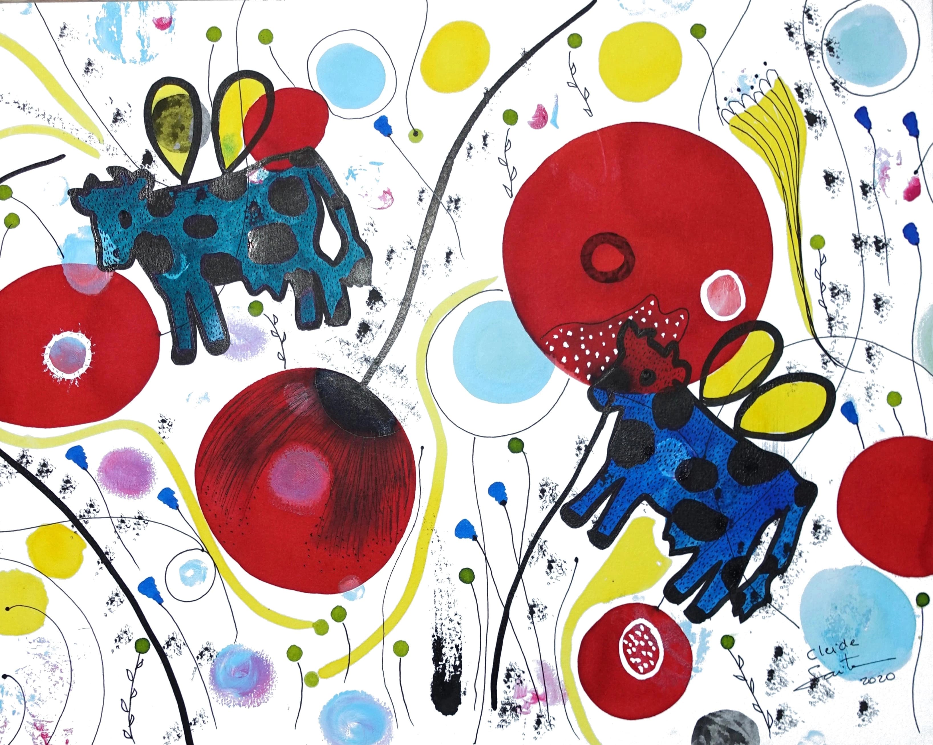 Vaches dans les boules de savon